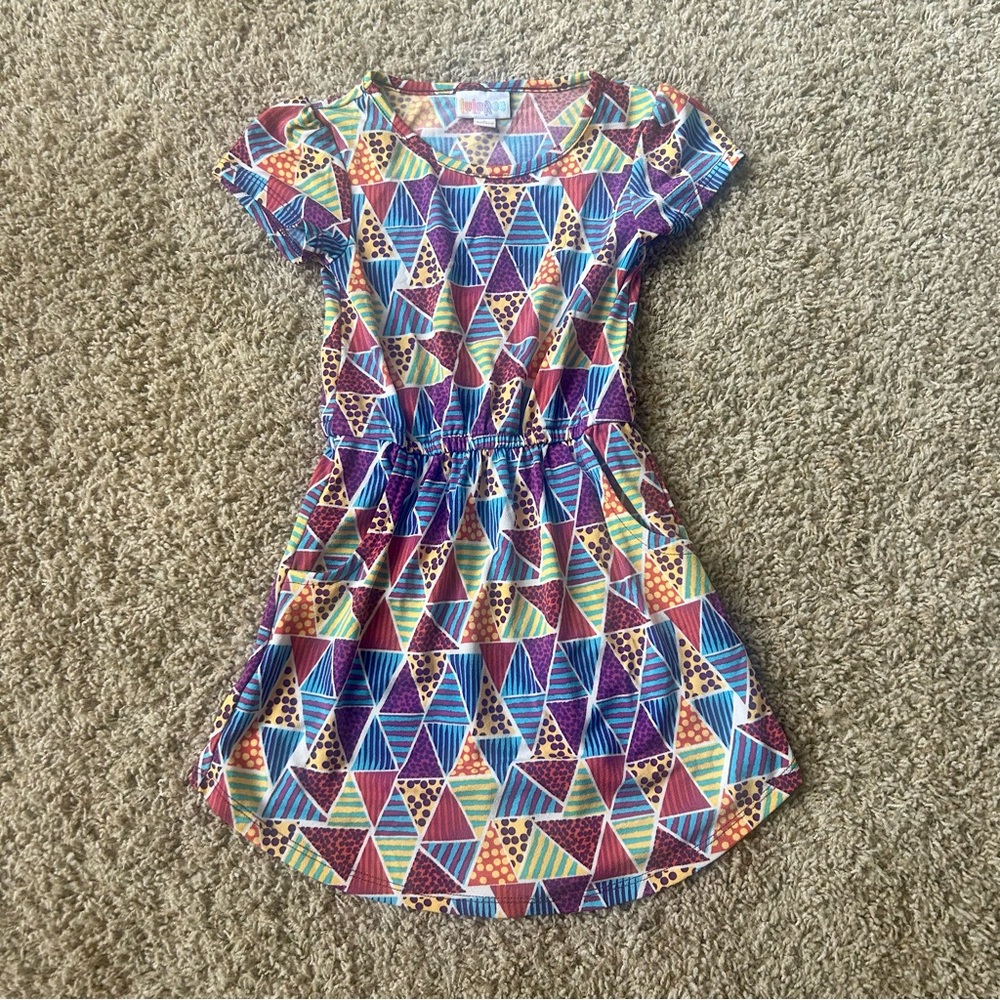 LuLaRoe Kids Dress with Vibrant Geometric Patterns